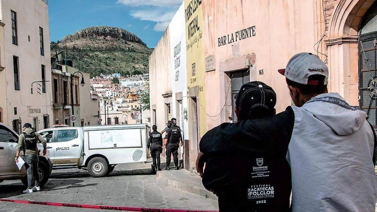 Zona de intervención luego de un homicidio en la capital zacatecana